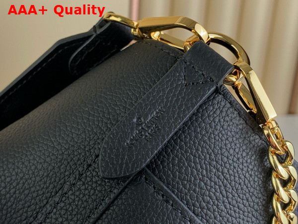 Louis Vuitton Lock and Walk Sleek Bucket Bag in Black Grained Calf Leather M24006 Replica