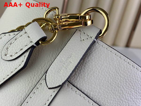 Louis Vuitton Lock and Walk Sleek Bucket Bag in Quartz Grained Calf Leather M24638 Replica