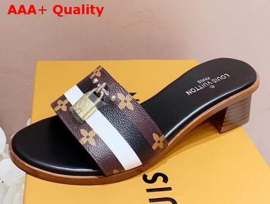 Louis Vuitton Lock it Mule Printed Monogram Canvas and Black Calf Leather Replica