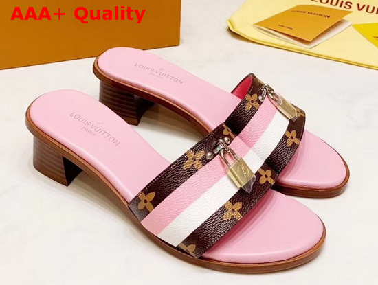 Louis Vuitton Lock it Mule Printed Monogram Canvas and Pink Calf Leather Replica