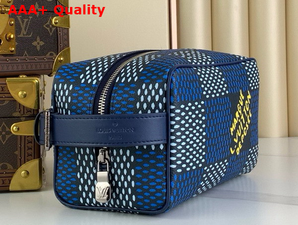 Louis Vuitton Locker Dopp Kit Blue Damier Heritage Coated Canvas N40747 Replica