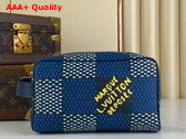 Louis Vuitton Locker Dopp Kit Blue Damier Heritage Coated Canvas N40747 Replica