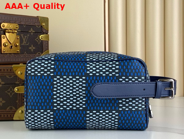 Louis Vuitton Locker Dopp Kit Blue Damier Heritage Coated Canvas N40747 Replica