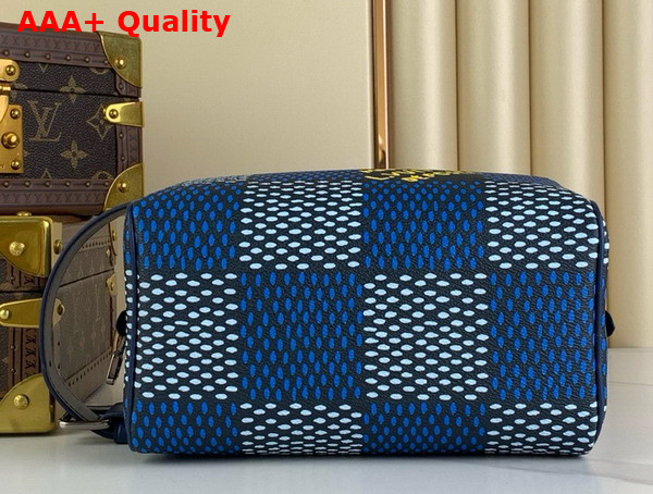 Louis Vuitton Locker Dopp Kit Blue Damier Heritage Coated Canvas N40747 Replica