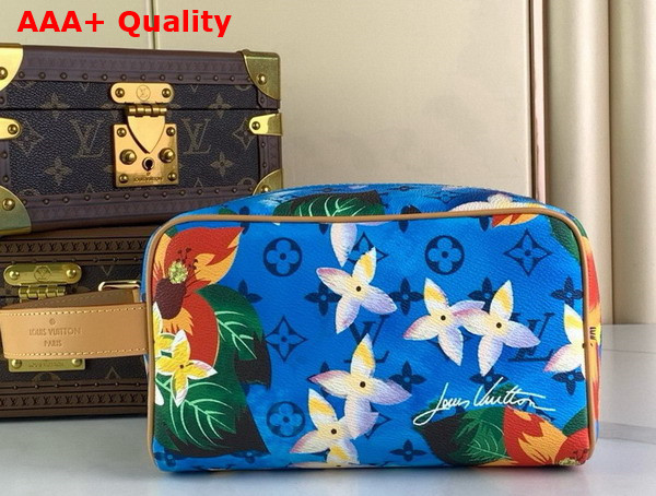 Louis Vuitton Locker Dopp Kit Bright Blue Monogram Surfin Coated Canvas Replica