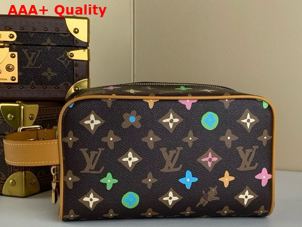 Louis Vuitton Locker Dopp Kit Chocolate Monogram Craggy Coated Canvas M47069 Replica