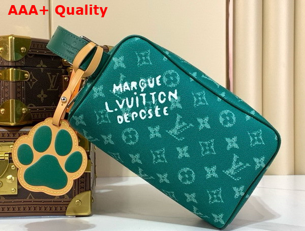 Louis Vuitton Locker Dopp Kit Green Monogram Canvas Replica