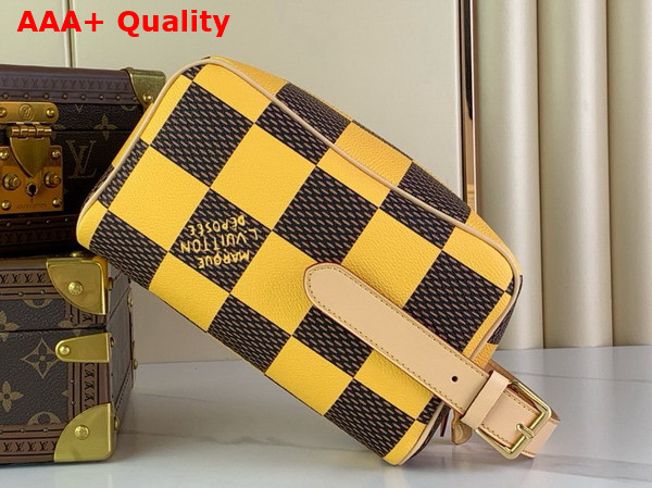 Louis Vuitton Locker Dopp Kit Yellow Damier Pop Coated Canvas N40567 Replica