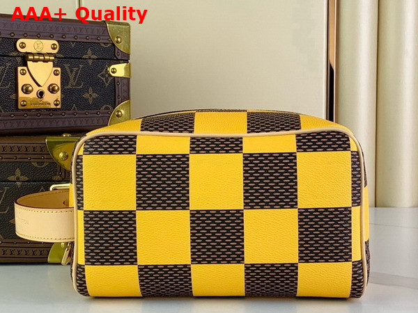 Louis Vuitton Locker Dopp Kit Yellow Damier Pop Coated Canvas N40567 Replica