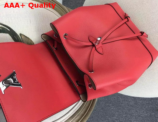 Louis Vuitton Lockme Backpack Poppy Soft Calf Leather Replica