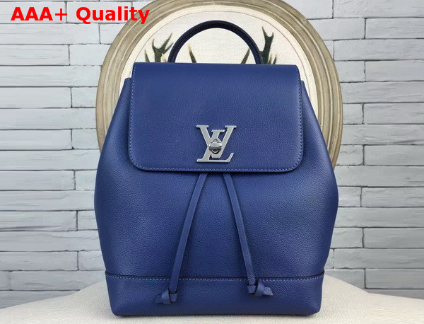 Louis Vuitton Lockme Backpack in Blue Calf Leather Replica