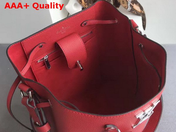 Louis Vuitton Lockme Bucket in Red Soft Calfskin with Microfiber Lining M54680 Replica