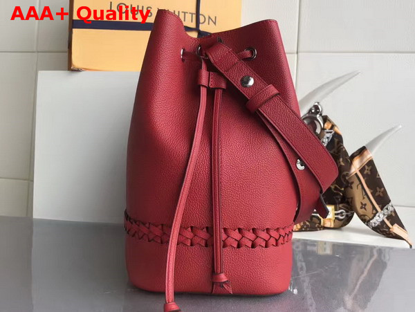 Louis Vuitton Lockme Bucket in Red Soft Calfskin with Microfiber Lining Replica