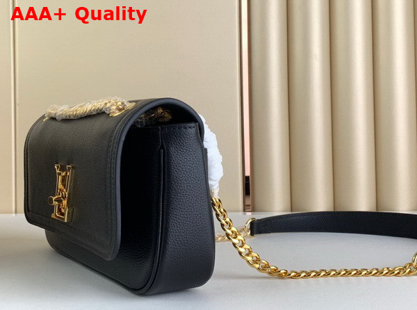 Louis Vuitton Lockme Chain Bag East West Black Grained Calf Leather M22303 Replica