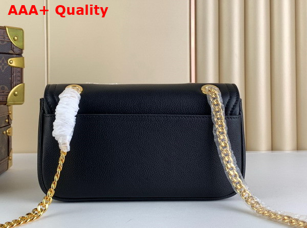 Louis Vuitton Lockme Chain Bag East West Black Grained Calf Leather M22303 Replica