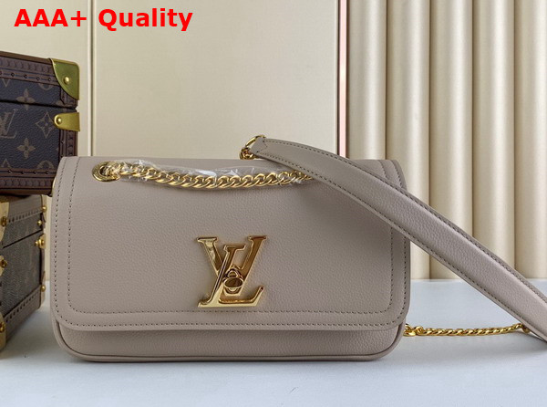 Louis Vuitton Lockme Chain Bag East West Greige Grained Calf Leather M22304 Replica