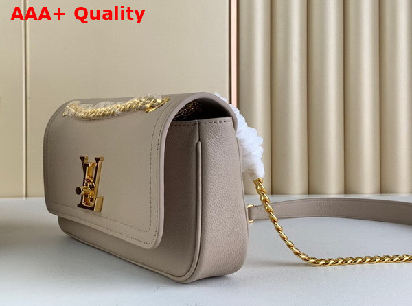 Louis Vuitton Lockme Chain Bag East West Greige Grained Calf Leather M22304 Replica