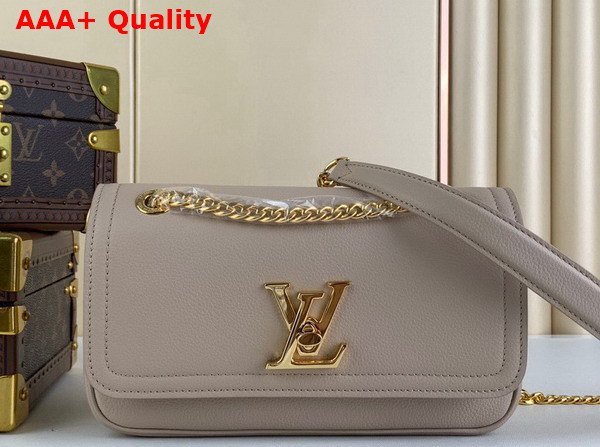 Louis Vuitton Lockme Chain Bag East West Greige Grained Calf Leather M22304 Replica