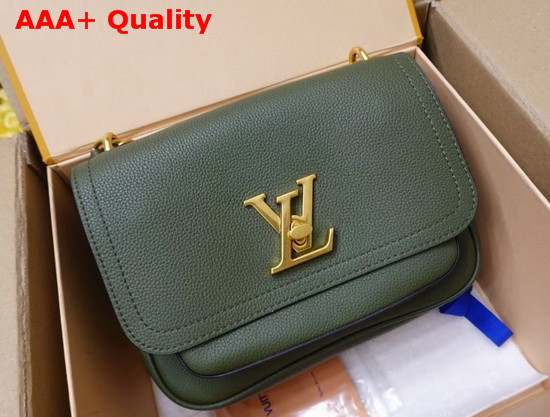 Louis Vuitton Lockme Chain PM Handbag Khaki Green Grained Calf Leather M57067 Replica