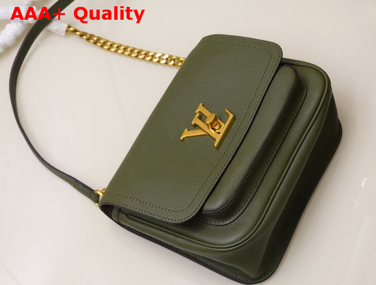 Louis Vuitton Lockme Chain PM Handbag Khaki Green Grained Calf Leather M57067 Replica