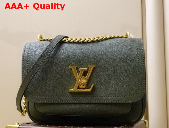 Louis Vuitton Lockme Chain PM Handbag Khaki Green Grained Calf Leather M57067 Replica