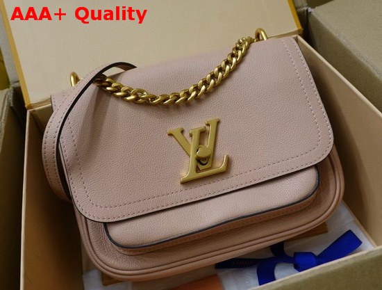 Louis Vuitton Lockme Chain PM Handbag Rose des Sables Pink Grained Calf Leather M57071 Replica