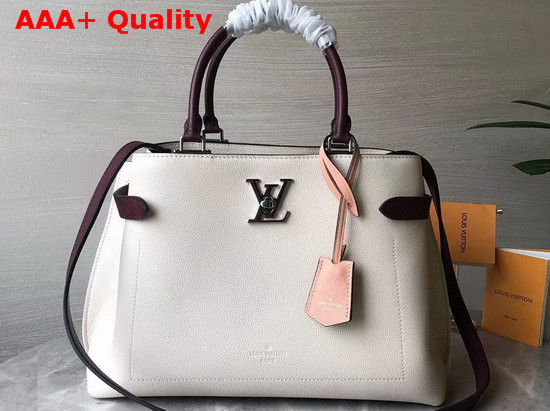 Louis Vuitton Lockme Day Tote Bag Rose Silk Quartz Calla Grained Calf Leather M53647 Replica