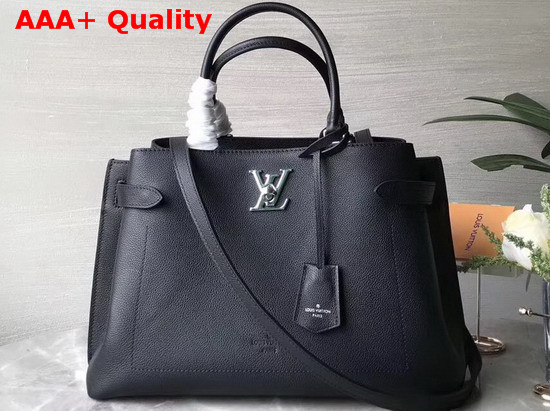 Louis Vuitton Lockme Day Tote Bag in Black Grained Calf Leather M53730 Replica