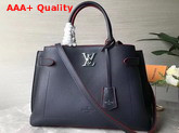 Louis Vuitton Lockme Day Tote Bag in Navy and Red Grained Calf Leather M53645 Replica