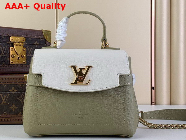 Louis Vuitton Lockme Ever Mini Handbag Khaki and Quartz Grained Calf Leather Replica