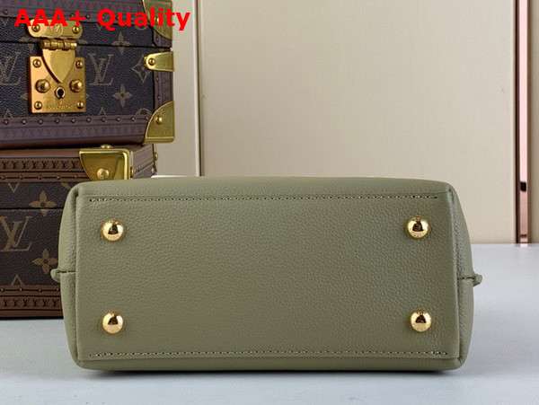 Louis Vuitton Lockme Ever Mini Handbag Khaki and Quartz Grained Calf Leather Replica