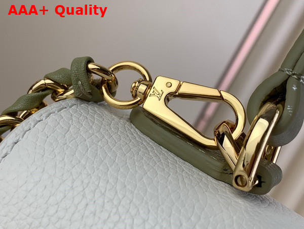 Louis Vuitton Lockme Ever Mini Handbag Khaki and Quartz Grained Calf Leather Replica