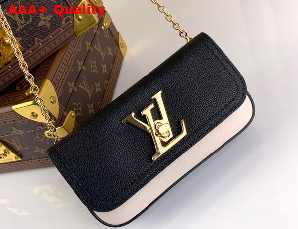 Louis Vuitton Lockme Pouch Black Creme Grained Calf Leather M80898 Replica