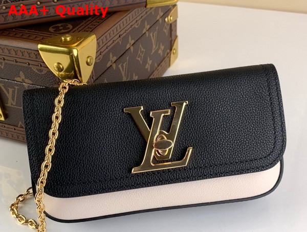 Louis Vuitton Lockme Pouch Black Creme Grained Calf Leather M80898 Replica