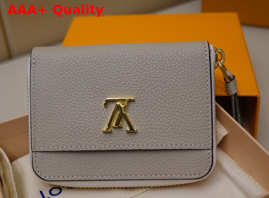 Louis Vuitton Lockme Zippy Coin Purse in Greige Calf Leather M80100 Replica