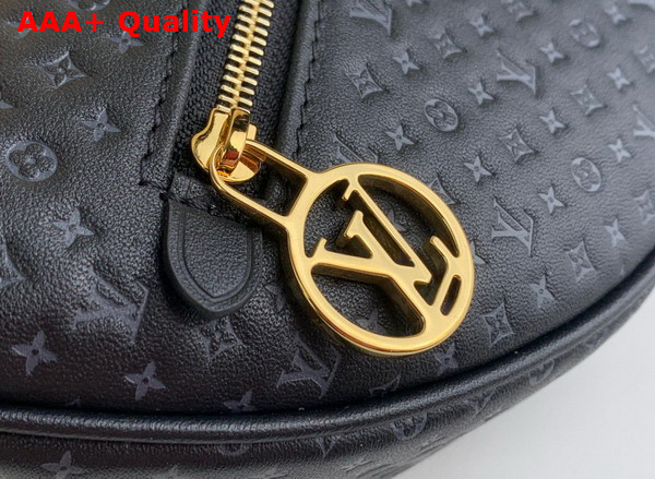 Louis Vuitton Loop Baguette Handbag in Black Calfskin with a Nano Version of the Monogram Embossed Into the Leather M22591 Replica