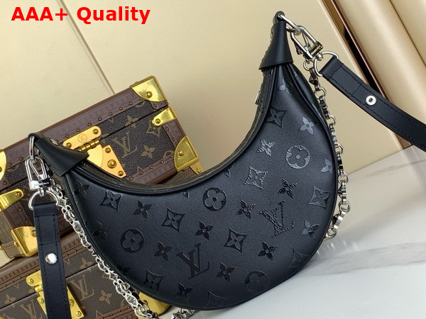 Louis Vuitton Loop Handbag in Black Calfskin with a Black Monogram Silkscreen Print M11267 Replica