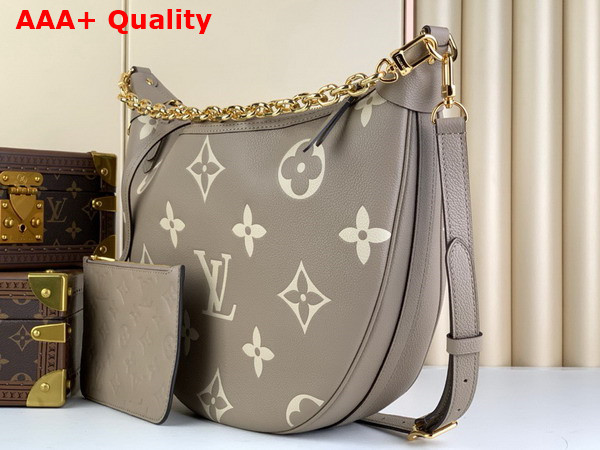 Louis Vuitton Loop Hobo Bag Bicolor Monogram Empreinte Leather Dove Gray and Cream M46738 Replica