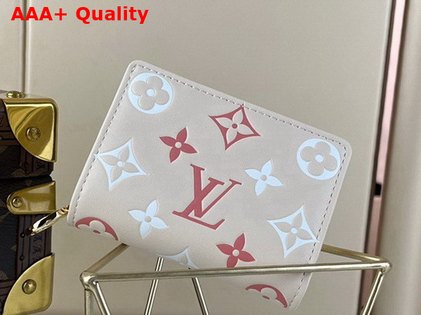 Louis Vuitton Lou Wallet in Cream Puffy Lambskin Contrasting Monogram Flowers M82291 Replica