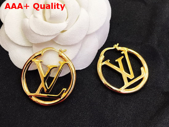 Louis Vuitton Louise Hoop Earrings Gold M64288 Replica