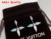 Louis Vuitton Louisette Earrings Blue Enamel Silver Color Hardware M00298 Replica