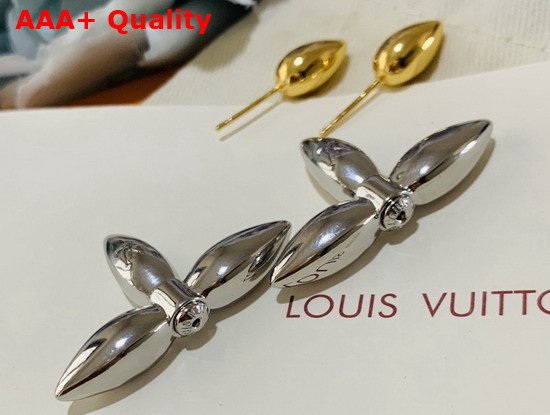 Louis Vuitton Louisette Stud Earrings Silver and Gold Color Hardware M80268 Replica