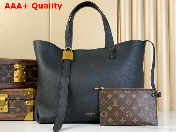 Louis Vuitton Low Key Cabas MM Bag in Black Grained Calfskin M25341 Replica