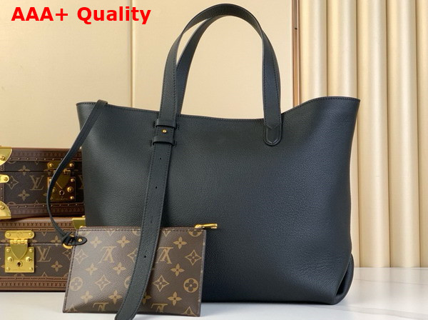 Louis Vuitton Low Key Cabas MM Bag in Black Grained Calfskin M25341 Replica