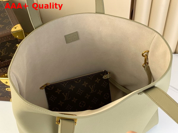 Louis Vuitton Low Key Cabas MM Bag in Clay Green Grained Calfskin M25343 Replica