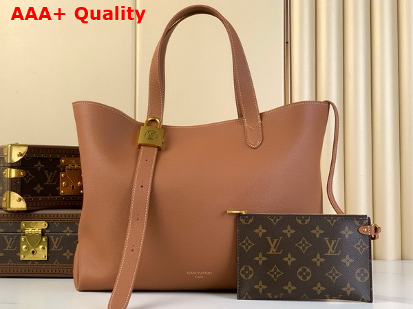 Louis Vuitton Low Key Cabas MM Bag in Cognac Brown Grained Calfskin M25342 Replica