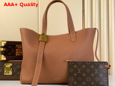 Louis Vuitton Low Key Cabas MM Bag in Cognac Brown Grained Calfskin M25342 Replica