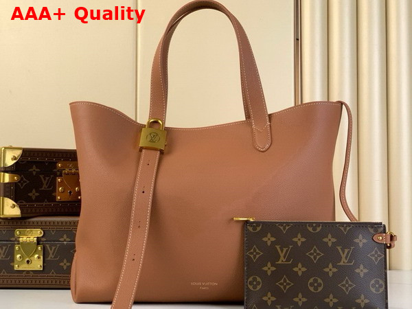 Louis Vuitton Low Key Cabas MM Bag in Cognac Brown Grained Calfskin M25342 Replica