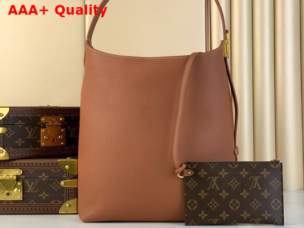 Louis Vuitton Low Key Hobo MM Handbag in Cognac Brown Grained Calfskin M24974 Replica