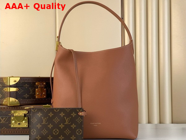 Louis Vuitton Low Key Hobo MM Handbag in Cognac Brown Grained Calfskin M24974 Replica